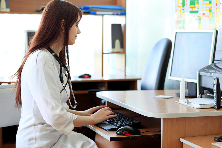 Medical student in a classroom